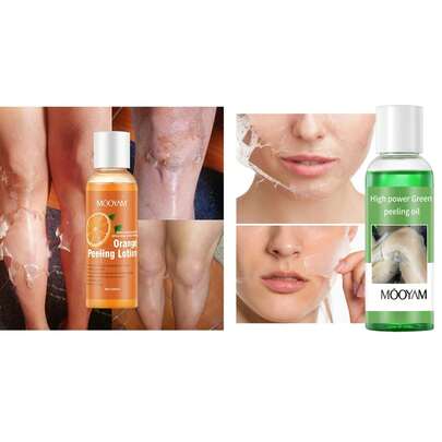 焕新橙子撕拉凝胶乳液面部和身体面膜，面部、足部、手部去角质面膜，清新肌肤，美白保湿，焕发肌肤活力，适合中性和混合性肌肤，100 毫升管装，1 支