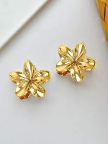 2 件亚克力仿金属小花发夹，优雅精致的发髻发饰，甜美迷人的时尚装饰发夹，可爱清新的风格，适合日常佩戴美容发夹秋季配饰秋冬度假装女士