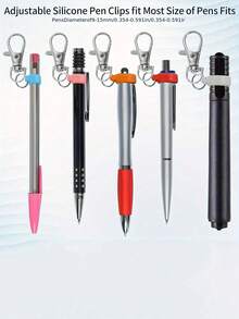 1/3/5/10 件，彩色笔筒夹，硅胶手柄，金属龙虾扣附件，用于护士徽章卷轴和挂绳，返校