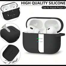 1PC Soft Silicone Bluetooth Earphone Case With Cleaning Pen – Shockproof & Scratch-Resistant Cover, Compatible With Apple Wireless Earbuds 1/2/3/4/Pro/Pro (2nd Gen)Pro3, Practical Gift For Men & Women - Black - View 5