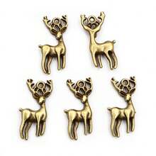 10pcs Christmas Deer Charms Pendant 27x18mm Alloy Metal DIY Jewelry Making Accessories Findings For Necklace Keychains - Deer - View 8