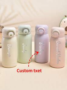 1pc Customized Stainless Steel Water Bottle, 350ml Personalized Name Insulated Cup, Customized Stainless Steel Water Bottle, Self-Customized Name Insulated Leak-Proof Stainless Steel Cup, Stainless Steel Bottle, Back To School, Children's Back To School Gift, Water Bottle For Party, Travel, School, Birthday, Graduation Ideal Gift, Water Bottle Casual, Custom, Personalised, Unique, Customized, Ideal Gifts For Him, Ideal Gifts For Her, Son, Daughter,Christmas Gift - Multicolor - View 1