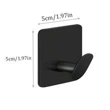 2pcs Adhesive Towel Hooks/Bathroom Wall Hooks - Black/Silver Heavy Duty Self-Adhesive Hooks, Can Be Stuck On Bedroom, Kitchen Doors To Hang Bathrobes, Coats, Clothes, Towel/Coat Hooks, Wall Hooks, Stick On Bathroom Or Kitchen, Stainless Steel Material, 4pcs Set, Home Decor, Valentine's Day Gift, 2026 Essential - Multicolor - View 12