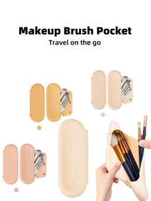 Silikonowy uchwyt na pędzle do makijażu, kosmetyczka podróżna: miękki, przenośny uchwyt na pędzle do makijażu z ulepszonym magnetycznym zamknięciem zapobiegającym wypadaniu, duży pokrowiec na pędzle do makijażu podróżny