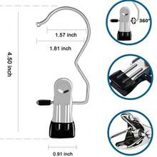 20pcs Pants Hangers With Clips, Jeans Hangers, Sock Clips, Metal Hanging Clips With Rubber Coating, Space-Saving Hangers For Closet Organization And Storage Of Shorts, Hats - Multicolor - View 6