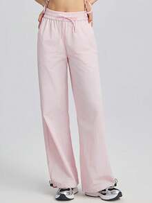 CAMEL CROWN Pantalones Yamamoto para mujer, pantalones casuales deportivos al aire libre, rectos y sueltos con protección solar - Fantasía rosa - Ver 2