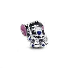 Encanto de bola redonda de robot de plata esterlina 925 talla grande vendido. Abalorios amuleto adecuados para pulseras hechas a mano, regalo de joyería de moda para mujeres para fiesta de cumpleaños