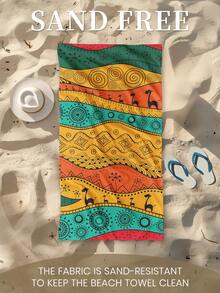 1pc Printed Beach Towel, Sunflower Pattern Swim Towel, Bath Towel, Fashionable Beach Blanket, Super Absorbent Towel, Suitable For Bathroom, Swimming, Fitness, Yoga, Soft And Comfortable Microfiber Towel, Lightweight And Easy To Carry, Windproof And UV-Resistant, Anti-Sand, Suitable For Summer Travel, Vacation, Bathroom Decor, Available With Or Without Storage Bag, Recommended Regular Size And Large Size (Small Towel Size 35*75cm, Recommended 150cm And Above) - Multicolor - View 7