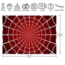 1pc Super Hero Spider Web Birthday Party Backdrop Banner - (82.7x59.1 59.1x39.4 39.4x29.5 Inch), Multi-Purpose Unisex Party Decoration Background, Suitable For All Seasons, Indoor/Outdoor, Photography Studio, Garden, Party Decor