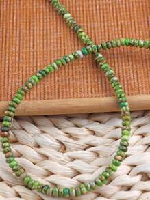 7.09英寸新款天然蛇皮石波西米亚算盘珠散珠手工DIY女士饰品优雅手链项链钥匙扣手机链首饰配件情侣礼物日常佩戴