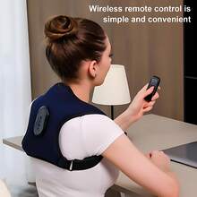 2-In-1 Back & Shoulder Massager – Posture Corrector With Vibration & Heat, 3-Speed Adjustable, Intelligent Timing For Home Use - 藏蓝色 - 查看 2