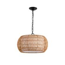 18 Inch Farmhouse Pendant Light With Adjustable Height, Boho Woven Jute Rope Hanging Ceiling Light Fixture, E26 Base, 60W Max, Compatible With Flat, Vaulted, And Sloped Ceiling (Bulb Not Included) - 5-light - View 10