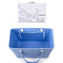 Winter Christmas New EVA Rubber Tote Bag, Waterproof Washable Tip Proof Durable Open Tote Bag, Super Large Capacity Suitable, Grocery Shopping, Travel, Parties, Outdoor Activities (Accessories Not Included) Suitable For Christmas, Halloween Gifts - Màu xanh ngọc - Xem 5