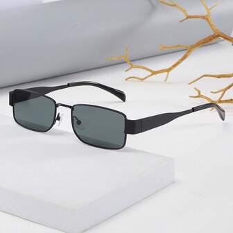 1pc New Square Fashion Fashion Glasses, Outdoor Cycling Personalized Retro Unisex Decorative Glasses