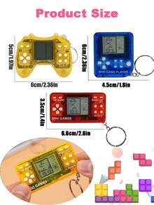 迷你复古游戏手柄造型减压玩具，内置26款经典游戏（包括记忆挑战、射击等），钥匙扣玩具，解压玩具，经典复古风格益智解压电子游戏机，青少年减压玩具，万圣节/圣诞节/生日礼物，圣诞袜填充物，玩具，游戏，玩具游戏，圣诞袜填充物，迷你拼图，圣诞袜填充物，游戏，圣诞袜填充物 - 無色 - 查看 4