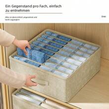 1pc Deep Grey 24-Grid Easy Management Storage Basket - One Item Per Grid, Pullout Drawer Style, Suitable For Organizing Underwear, Socks, Pants, T-Shirts, Shorts And Yoga Pants In Closet - Durable Space-Saving Solution, Layered Drawer-Style Organizer Basket, Foldable Clothes Sorting Basket