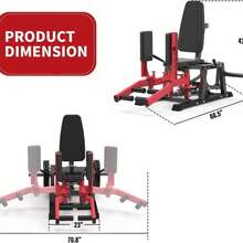Hip Abductor Machine - Inner & Outer Thigh Workout With 6-Gear System & 4-Position Backrest - Home Gym Equipment - 黑色+紅色 - 查看 2