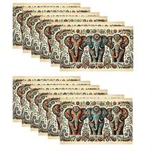 1/4/6 piezas Manteles individuales lavables de lino con estampados, salvamanteles protectores para mesa de interior y exterior, adecuados para vacaciones, fiestas, cocina