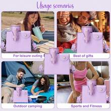 Water Bottle Holder, Water Bottle Carrier Bag, Outdoor Portable Crossbody Water Cup Storage Bag, Water Cup Carrier, Tumbler Cup Holder Purse - 紫色 - 查看 6
