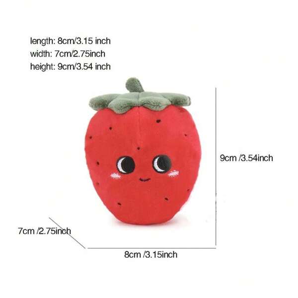 1PS 9CM Simulation Red Strawberry Plush Toy Party Decoration Small Gift Dining Table Ornament