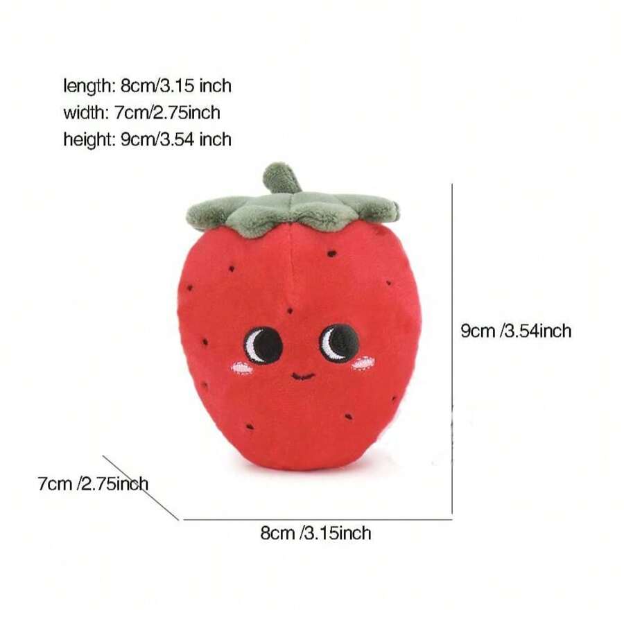 1PS 9CM Simulation Red Strawberry Plush Toy Party Decoration Small Gift Dining Table Ornament