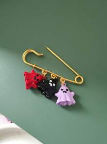 1pc Halloween Cartoon Ghost Brooch, Pin Brooch, Suitable For Daily Wear And Holiday Parties Office Accessories Shirts Jacket Jewelry Clothes Pin Funny Cute Teacher Gifts Costume Accessories Bag Charms