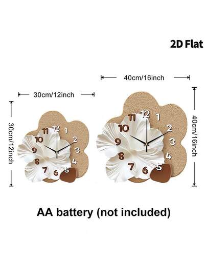 1pc Verlichting Luxe High End Feel, Bloemen Wand Clock, Super Silent Quartz Movement, No Ticking, ating Clocks In Living Rooms,Bedroom Room, Offices, Restaurant, Cafes, Perfect ative Friends Family Home Room view 5