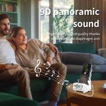 OUBAORUI مكبر صوت محمول متعدد الوظائف بتقنية بلوتوث مع حامل لاسلكي سريع الشحن للهاتف/الكمبيوتر اللوحي، ومتحكم في الإعجاب/تقليب الصفحات، وجهاز تحكم عن بعد لكتاب إلكتروني بتقنية بلوتوث