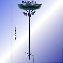 1PC Metal Bird Bath Stand And Feeder, With Column, Leaf, Sunflower Design, For Outdoor Garden, Courtyard And Lawn Decoration, With Five Strong Gripping Diameter - Outdoor Garden Water Feature Outdoor Decoration Garden Decoration Home Decor, Family Metal Wall Art Decor, Gift Preferred. - Multicolor - View 12