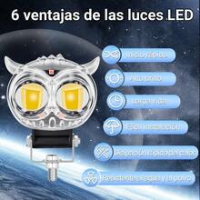 Par Faros Auxiliares De Lupa Led Luz Color Estrobo Para Moto - Blanco - Ver 3