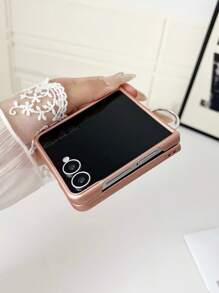 1 pieza Funda de teléfono plegable multicolor, textura mate, correa de cordón, soporte de anillo, funda protectora de Body completo de PC duro mate antideslizante y resistente a los golpes de alta calidad para Galaxy ZFLIP3/ZFLIP4/ZFLIP5/ZFLIP6/ZFLIP7