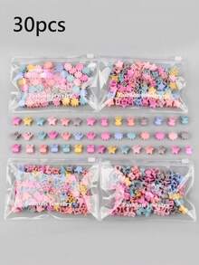 30个儿童可爱甜美雏菊星星迷你彩色小抓夹，日常搭配 - 彩色 - 查看 2