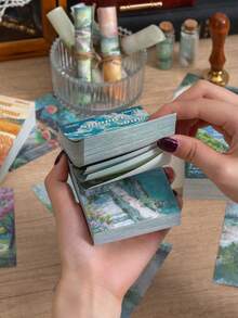 200pcs/Pack Landscape Series Material Paper DIY Scrapbooking Collage Decorative, Junk Journal Craft Background Stationery Decorative Material Paper,For School Supplies,Back To School - Multicolor - View 7