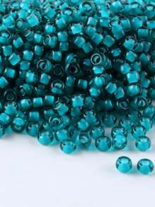GO2CJBEADS 10 جرام متعدد الألوان حبيبات زجاجية دائرية بقطر 2 مم بخط فضي للاستخدام في صناعة الأساور DIY