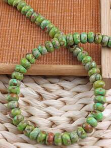 7.09英寸新款天然蛇皮石波西米亚算盘珠散珠手工DIY女士饰品优雅手链项链钥匙扣手机链首饰配件情侣礼物日常佩戴