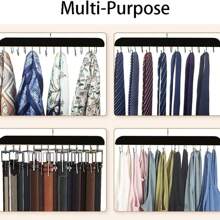 带 1-14 个挂钩的腰带/领带壁挂架，带 14 个挂钩的木质腰带架，壁挂式衣架 - 领带架 - 收纳架 - 腰带架，性别揭秘派对，生日、婚礼、派对的完美之选，送给同事、朋友和家人的完美礼物，返校季