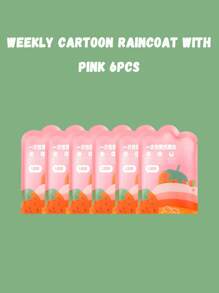 6pcs/1pc Children's Cartoon Creative Style Pocket Raincoat Set, Portable Long Thick Raincoat, Transparent And Portable Travel Outdoor Mountaineering Waterproof, Children's Camping And Hiking Accessories, Is An Ideal Choice For Giving Gifts To Children