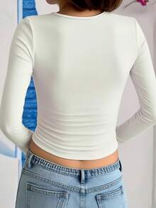 Cherry letters，Ribbed Cotton Women's Long Sleeve Top,College Style Spring Summer New Sports Women's,Draped Fashion Soft Breathable Women's Long Sleeve Top