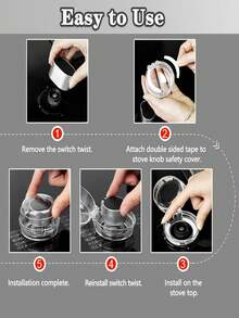Stove Knob Covers, Gas Stove Knob Locks With Adhesive Universal Size Oven Knob Covers For Child Protection Gas Stove Knob Covers Baby Pet Child Proof Stove Knob Covers