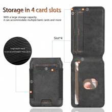 VIETAO Funda protectora de teléfono de piel sintética con ranura para 4 tarjetas desmontable magnética, compatible con Samsung Galaxy Z Fold 7 6 5 4 3, con protector de pantalla de vidrio templado y cubierta de teléfono chapada