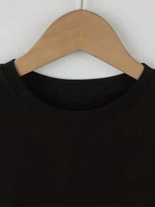 I WILL BE WITH YOU & Anime Whale Graphic Print Tee, Boys' Casual & Crew Neck Short Sleeve Cotton T-Shirt For Spring & Summer, Boys' Clothes For Outdoor Activities, Perfect For School Or Play - Black - View 2