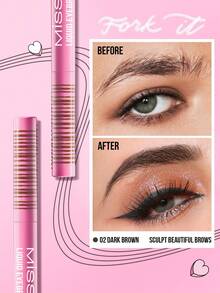 MISSLYN-Fork It Liquid Eyebrow Liner, precyzyjny eyeliner, precyzyjne, matowo-czarne pędzle do eyelinera w płynie, zapewniające naturalny wygląd brwi, wodoodporne, mocno napigmentowane, nie rozmazują się, gładkie, miękkie, do wypełniania i definiowania brwi - #02 - Zobacz 3
