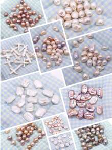 5pcs/Pack Natural Freshwater Baroque Square, Round, Asymmetrical Shape Loose Beads, Suitable For Clothing Or Home Decor DIY Bracelets, Necklaces, Earrings, Handmade Crafts, Gifts For Girlfriend, Mother