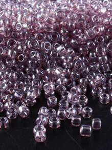 GO2CJBEADS 10 جرام متعدد الألوان حبيبات زجاجية دائرية بقطر 2 مم بخط فضي للاستخدام في صناعة الأساور DIY