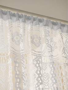 1pc Multi-Color Lace Woven Curtain, Party/Valentine's Day Flower Curtain, Tassel String Curtain
