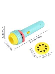 1 Set Children Projector Flashlight Toy, Slide Projector Flashlight, Educational & Entertaining, Projection Lights, Pattern Projection, Interactive Learning, Quick Pattern Change By Rotating Slides, Random Colors & Contents - Multicolor - View 13
