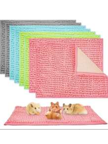 豚鼠笼垫，雪尼尔毛绒防滑垫，可重复使用，可清洗，宠物兔垫