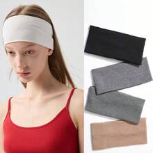 女士发带吸汗带 1/6 件纯色弹性宽头带 - 防滑透气 - 瑜伽、健身、跑步和运动的理想选择 - 舒适时尚的发饰，适合所有季节发饰时尚发带秋季配饰