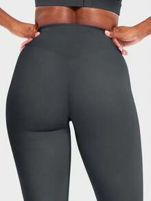 VOYJOY Women Seamless Workout Leggings Gym High Waist Yoga Pants - màu xám đen - Xem 6