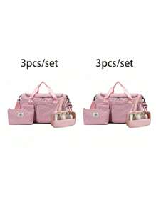 3pcs Travel Bag Set, Includes 1 Large Bag, 1 Small Bag, And 1 Medium Cosmetic Bag, Can Be Used As Handbag, Shoulder Bag, Crossbody Bag, Gym Bag, Extra Large Capacity, Also Suitable For Storing School Supplies And Stationery